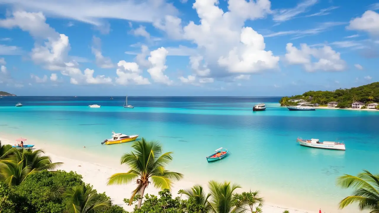 eSIM Antigua and Barbuda activation, scenic view of St. John's and iconic landmarks