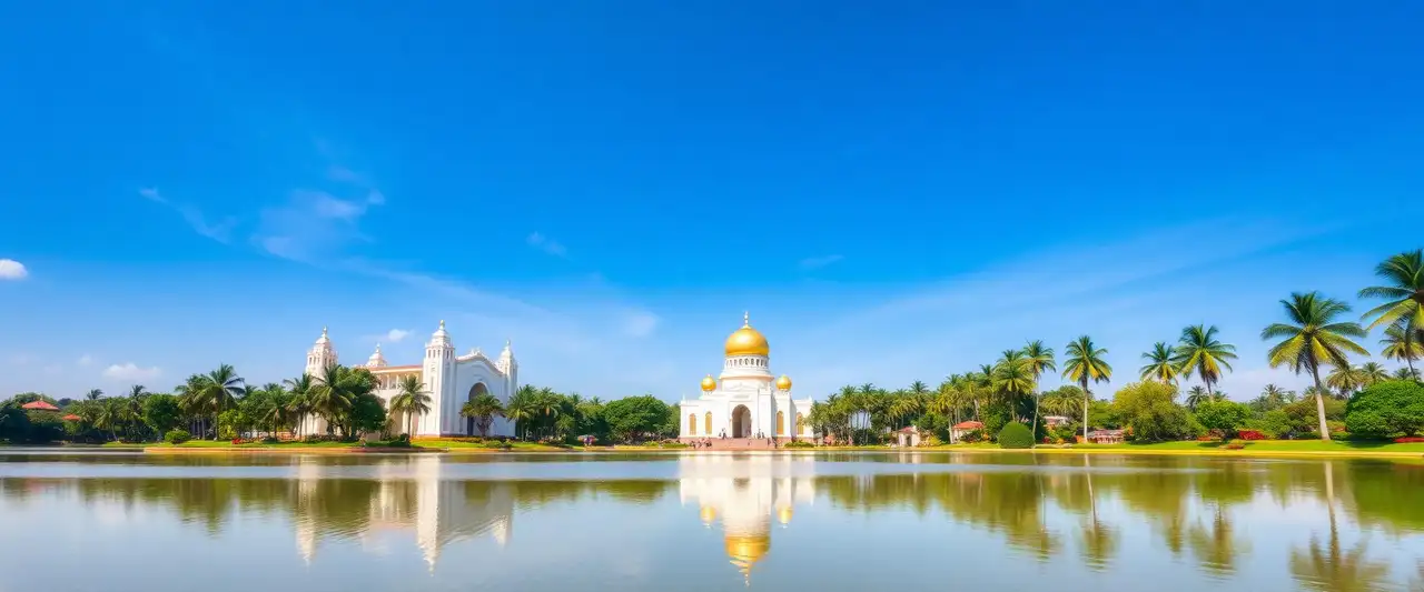 eSIM Brunei activation, scenic view of Bandar Seri Begawan and iconic landmarks