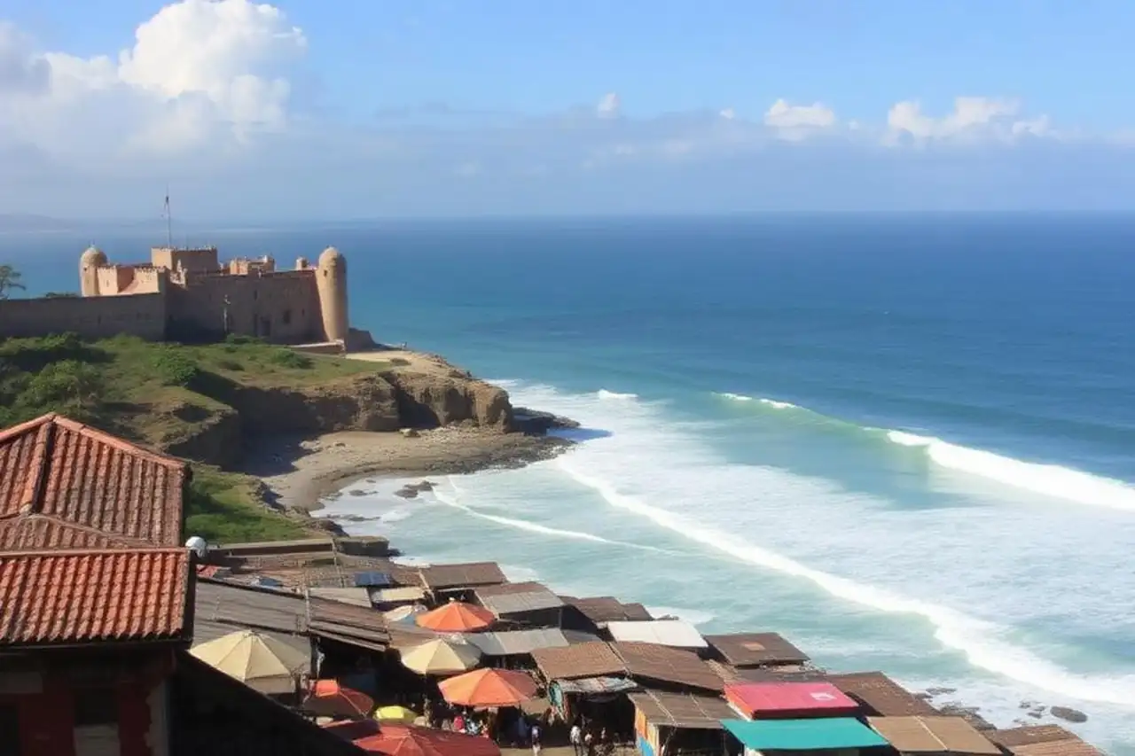 eSIM Ghana activation, scenic view of Accra and iconic landmarks