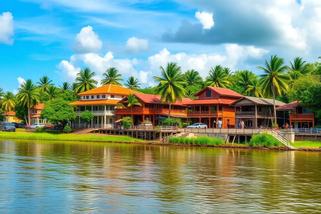 eSIM Suriname activation, scenic view of Paramaribo and iconic landmarks
